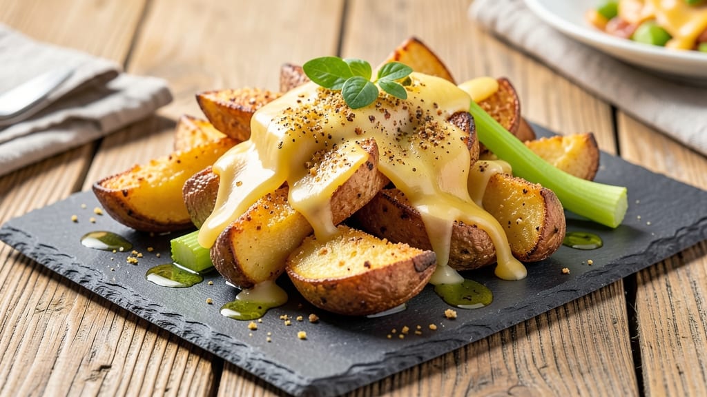 Best Baked Potato Wedges Recipe Ever: Crispy Celery-Mustard Crunch Over Melty Cheese