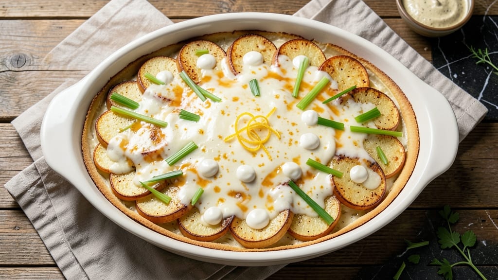 Baked Ranch Potato Casserole Recipe: Crispy Celery-Mayo Crown Over Creamy Cheese Layers