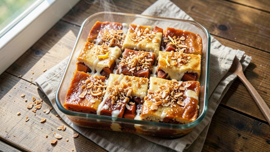 Sweet Potato Haupia Squares Recipe: Tropical Coconut Pudding Meets Crispy Lattice Bliss