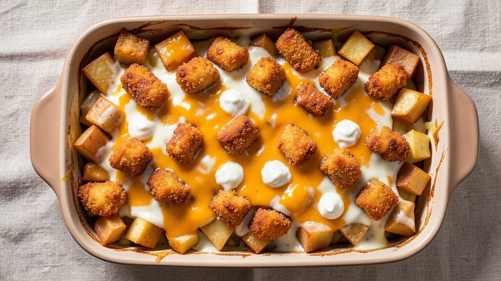 Tater Tot Cheesy Potato Crock Pot Recipe: Crispy-Edged Cheese Fondue Magic