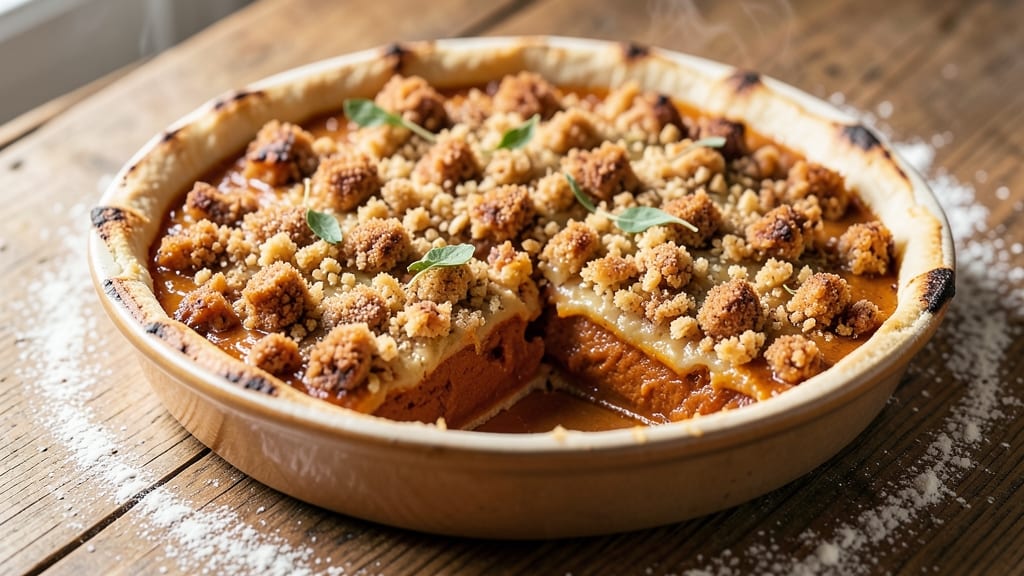 Sweet Potato Pie With Streusel Topping Recipe: Warm Spice Crunch Over Silky Filling