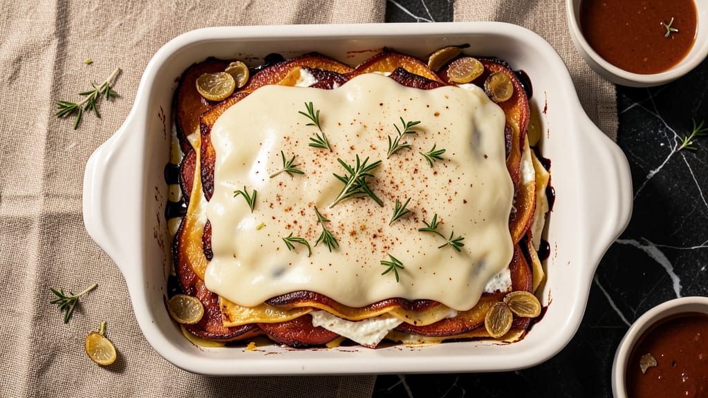 Sweet Potato Lasagne Recipe: Layers of Roasted Sweetness and Melted Cheese Bliss