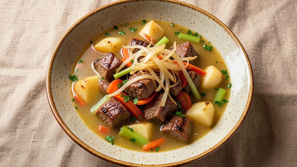 Beefy Potato Soup Recipe: Deep Umami Broth With Chunky Meatiness