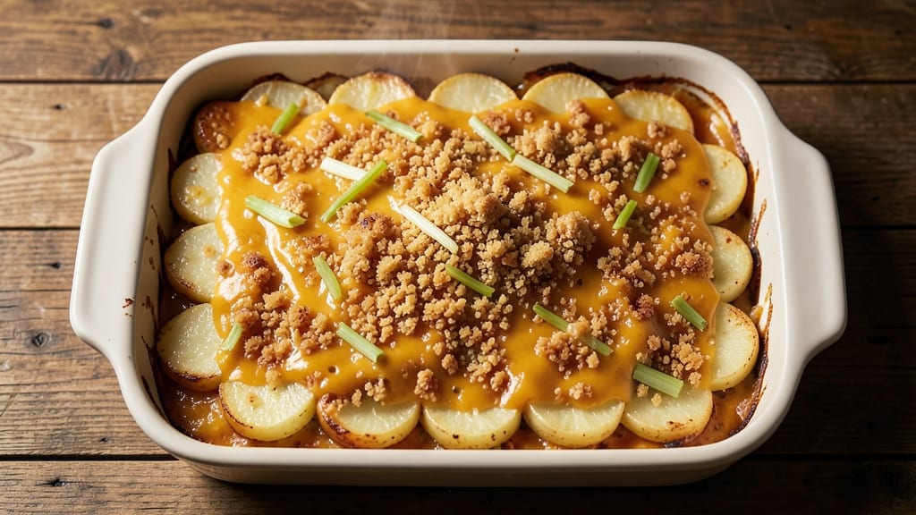 All-Recipe Potato Casserole: Crispy Celery-Crusted Top With Creamy Cheese Filling