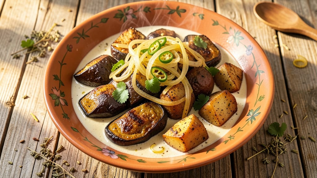 Aubergine And Potato Curry Recipe: Smoky Coconut Milk Velvety With Charred Spices