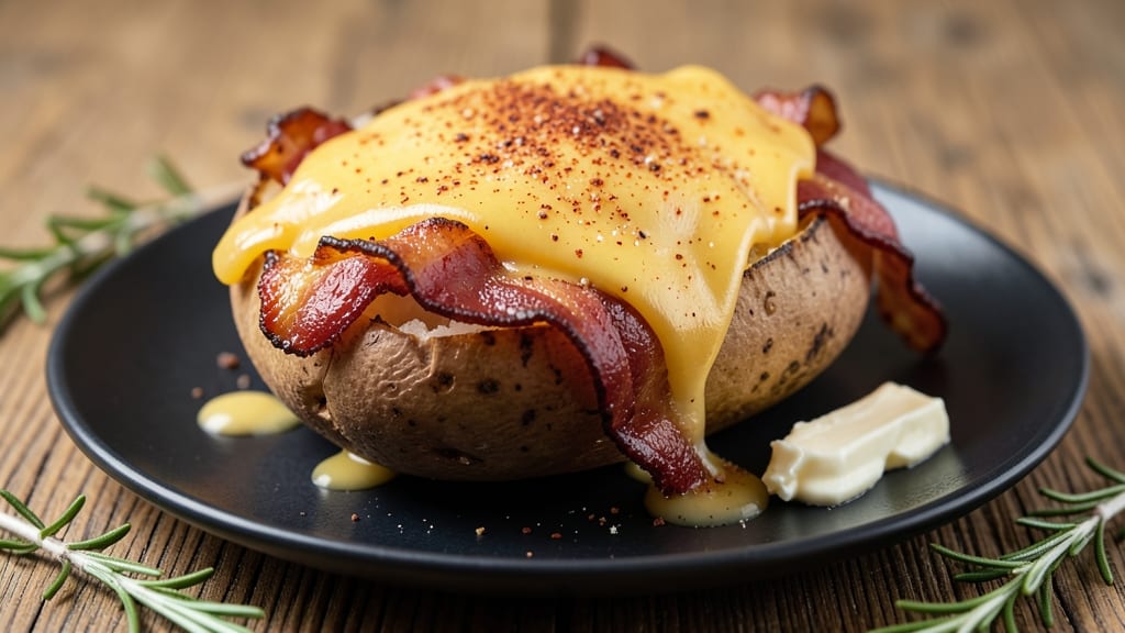 Baked Potato Skins Recipe With Cheese and Bacon: Crispy Top, Melty Cheese, Crunchy Bacon Bites