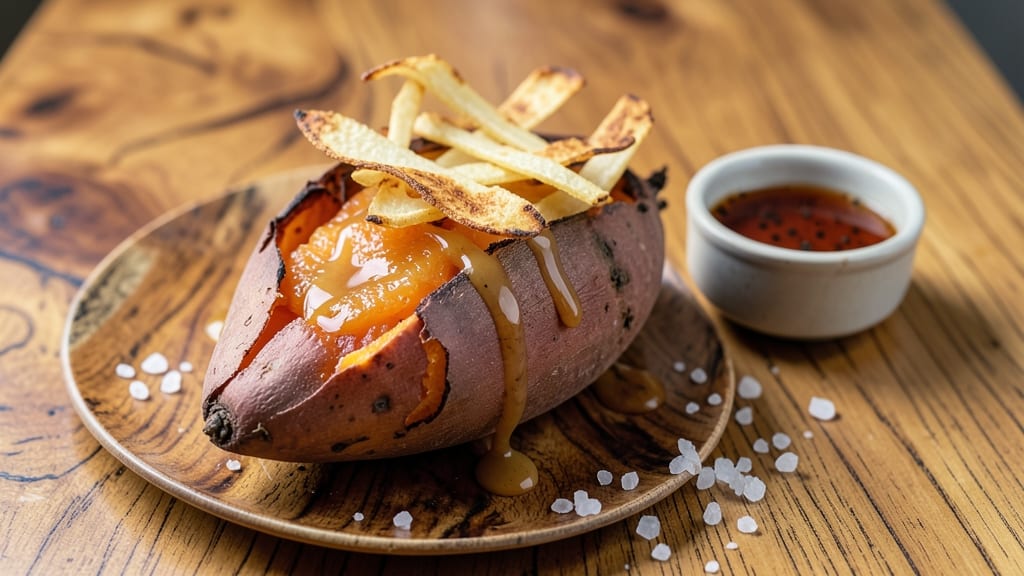Baked Okinawan Sweet Potato Recipe: Crispy Lattice Crown Over Sweet Spiced Filling