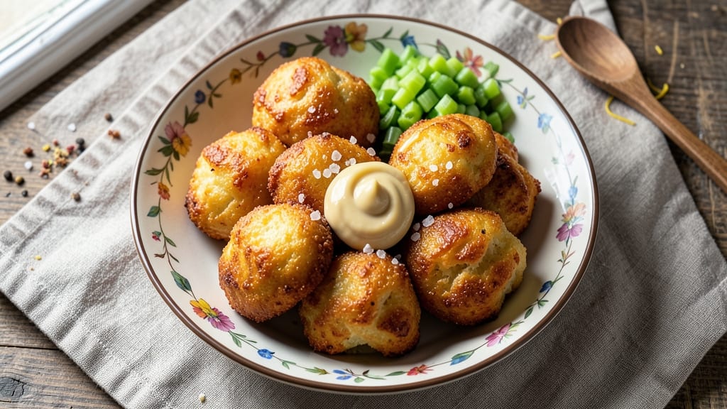Baked Potato Puffs Recipe: Fluffy Clouds With Crispy Celery-Mustard Crunch