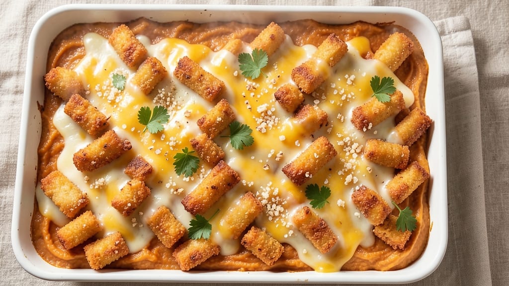 Sweet Potato Tater Tot Casserole Recipe: Crunchy Tot Crown Over Creamy Cheese Cloud
