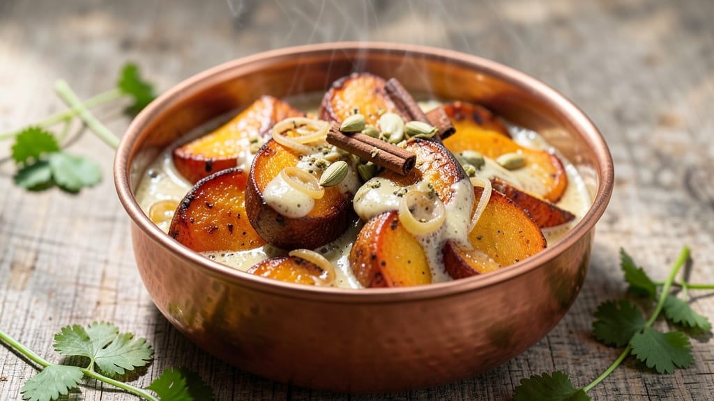 Sweet Potato Recipe Indian Style: Cardamom-Spiced Custard With Warm Coconut Crunch