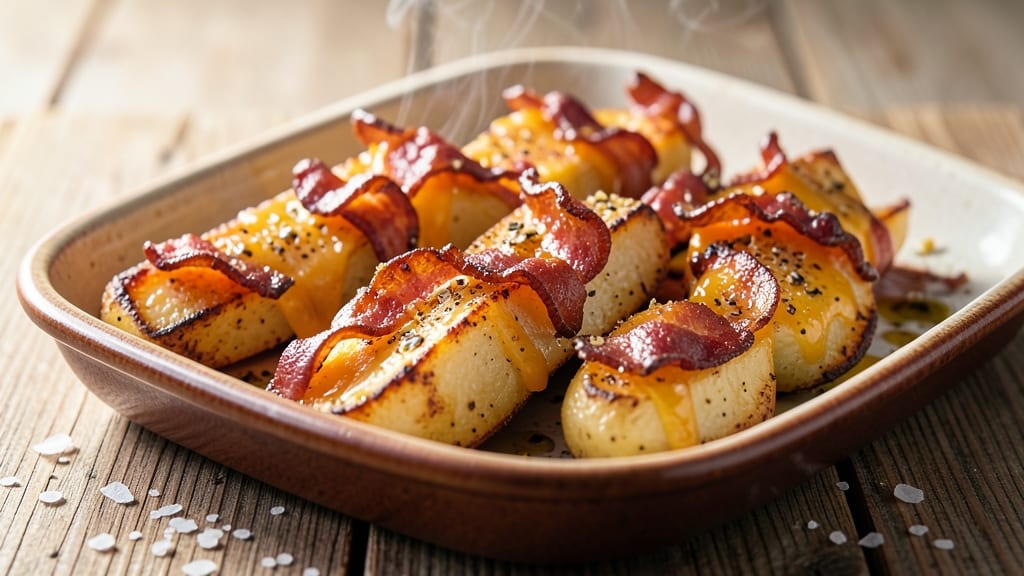 Bacon Cheddar Potato Wedges Recipe: Crispy-Edge Cheese Pulls and Crunchy Bacon Bites
