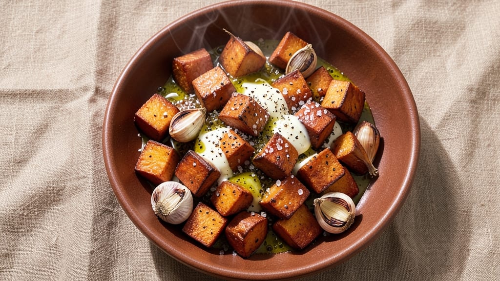 Sweet Potato Garlic Recipe: Crispy Roasted Edges Meet Garlicky Sweetness