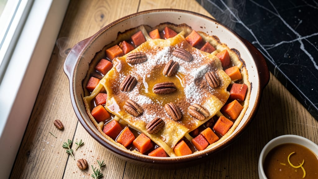 Sweet Potato Pecan Cobbler Recipe: Crispy Lattice Crown Over Warm Spiced Sweetness