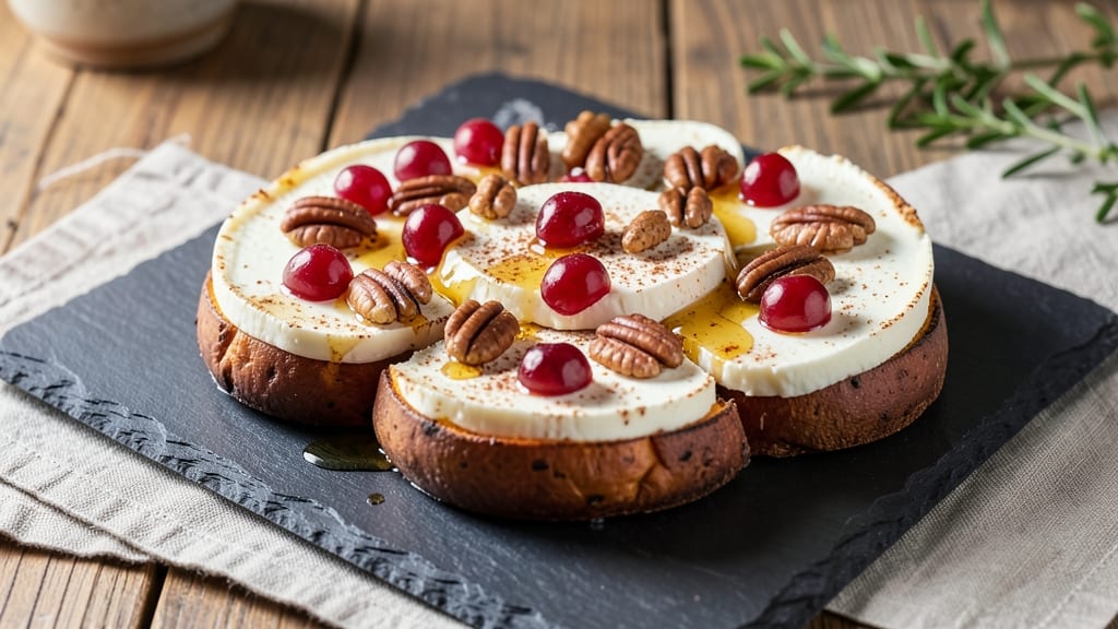 Sweet Potato Rounds with Brie, Cranberry, and Pecans Recipe: One-Bite Holiday Appetizer