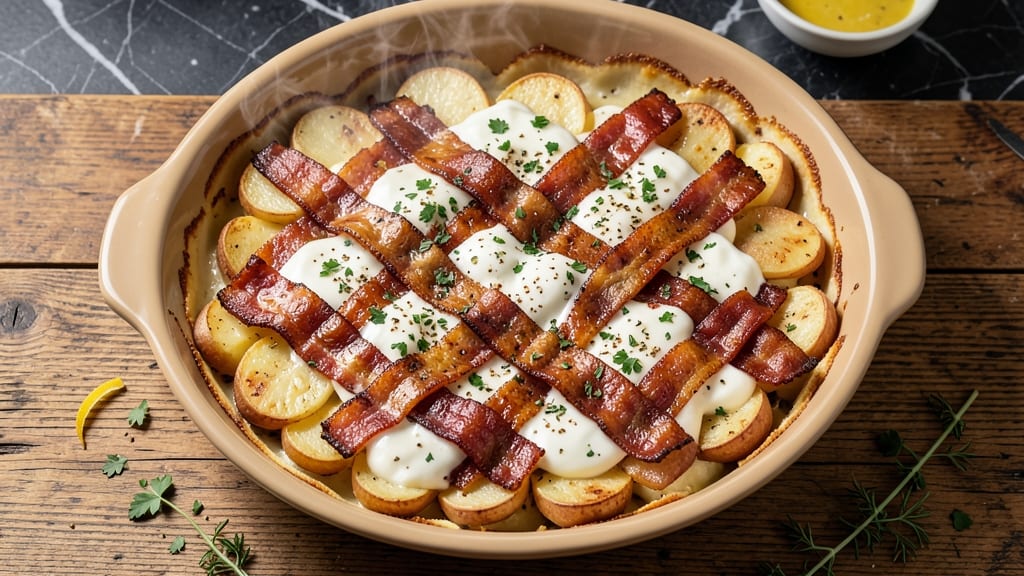 Bacon Ranch Potato Casserole Recipe: Crispy Bacon Crunch Over Creamy Ranch Potatoes
