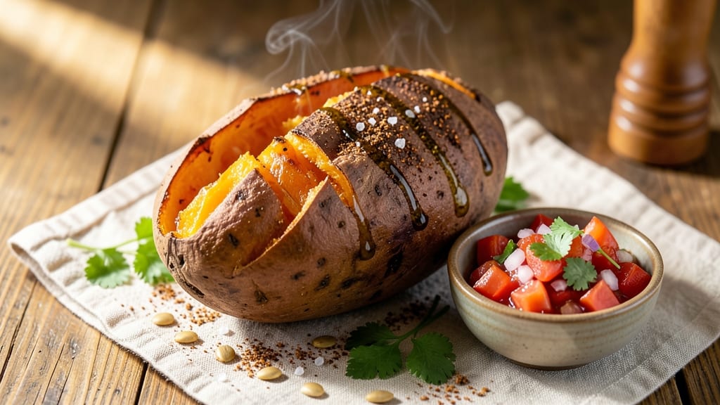 Sweet Potato Jacket Potato Recipe: Smoky Mustard-Crusted Crunch With Gooey Centers